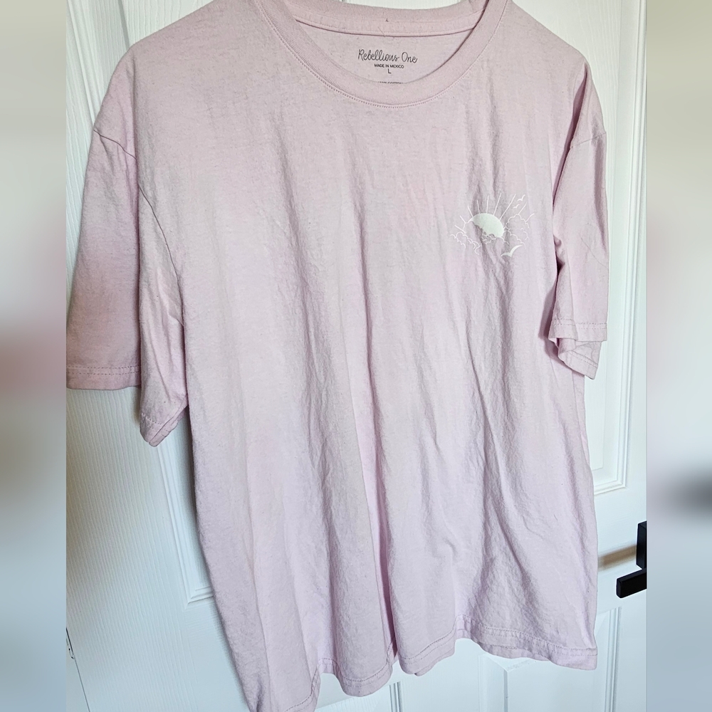 ✨ Rebellious One Light Pink Graphic Tee - Size Large ✨
